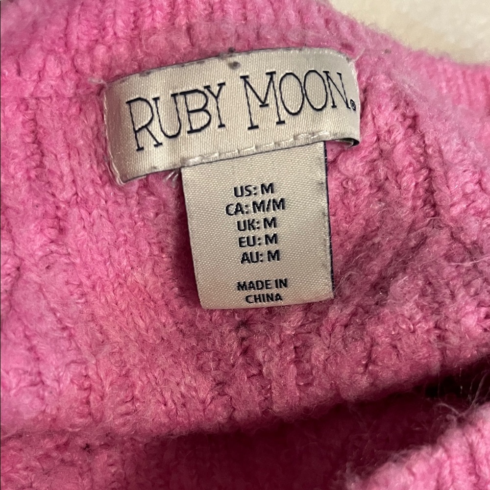 Ruby Moon Pink Cable Knit Sweater - Picture 4 of 5